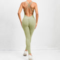 Pad Cross Back Women 2025 Lycra Fitness Gym One Piece Jumpsuit Leggings Workout Pant Female Shorts Active Wear Sport Outfit Suit
