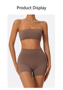 Ctenkevet Two Piece Fitness Sports Set Women Workout Yoga Outfit Strapless Bra Woman 2Ps Gym Crop Top Deportivos Mujer Gym Suits