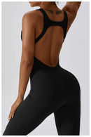 Back V Jumpsuit Sexy Gym Set Women Training Yoga Suit Sportswear Women Sports Jumpsuit Fitness Rompers Stretch Workout Bodysuits