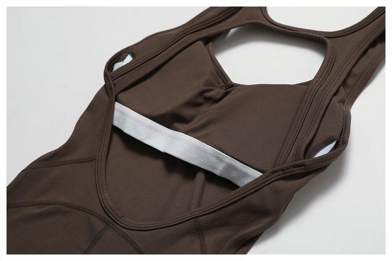 Back V Jumpsuit Sexy Gym Set Women Training Yoga Suit Sportswear Women Sports Jumpsuit Fitness Rompers Stretch Workout Bodysuits