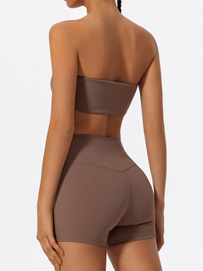 Ctenkevet Two Piece Fitness Sports Set Women Workout Yoga Outfit Strapless Bra Woman 2Ps Gym Crop Top Deportivos Mujer Gym Suits