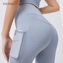 Women Sport Leggings High Waist Cropped Yoga Pants Elastic Mesh Pocket Running Capris Gym Crop Leggings Slim Fitness Tights