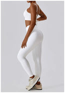 2PCS Seamless Yoga Set Gym Clothes Sportswear Yoga Suits For Women Fitness Rib Tracksuits Sports Bra Gym Leggings Sports Suits