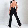 Long-Sleeved One-piece Suit Women Backless Sports Jumpsuit Female Push up Rompers Quick Drying Yoga Clothing Workout Bodysuits