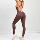 New Zip Up Rompers Scrunch Butt Yoga Sets Sleeveless pants Jumpsuit for Women Fitness Gym Clothing Workout Open Back Sports Suit