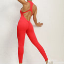 New Zip Up Rompers Scrunch Butt Yoga Sets Sleeveless pants Jumpsuit for Women Fitness Gym Clothing Workout Open Back Sports Suit