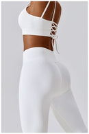 2PCS Seamless Yoga Set Gym Clothes Sportswear Yoga Suits For Women Fitness Rib Tracksuits Sports Bra Gym Leggings Sports Suits