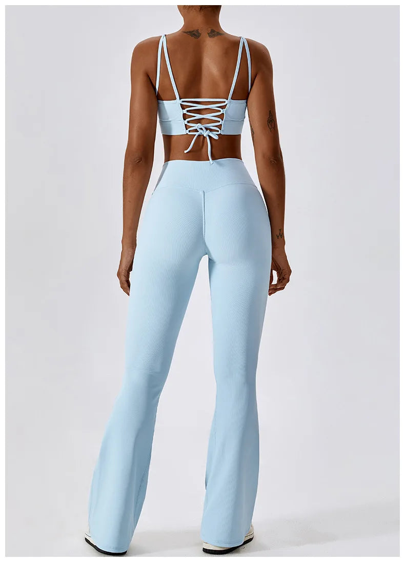 2PCS Seamless Yoga Set Gym Clothes Sportswear Yoga Suits For Women Fitness Rib Tracksuits Sports Bra Gym Leggings Sports Suits