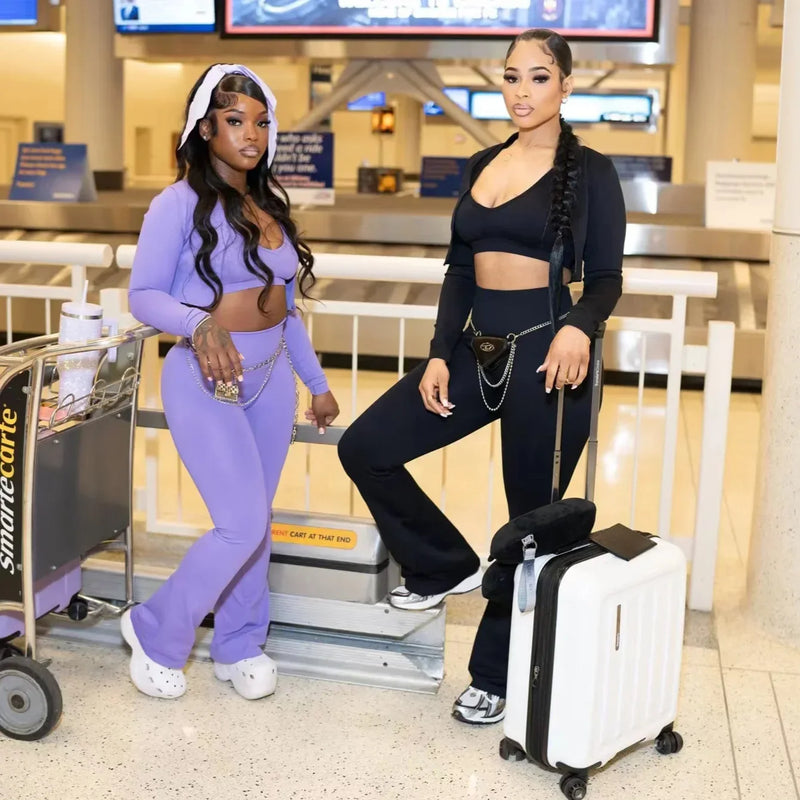 Women's Sports Suit Casual Tight Waist Solid Color Long Sleeved Top Vest Long Pants Three Piece Set Autumn