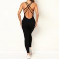 Pad Cross Back Women 2025 Lycra Fitness Gym One Piece Jumpsuit Leggings Workout Pant Female Shorts Active Wear Sport Outfit Suit