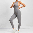 New Zip Up Rompers Scrunch Butt Yoga Sets Sleeveless pants Jumpsuit for Women Fitness Gym Clothing Workout Open Back Sports Suit