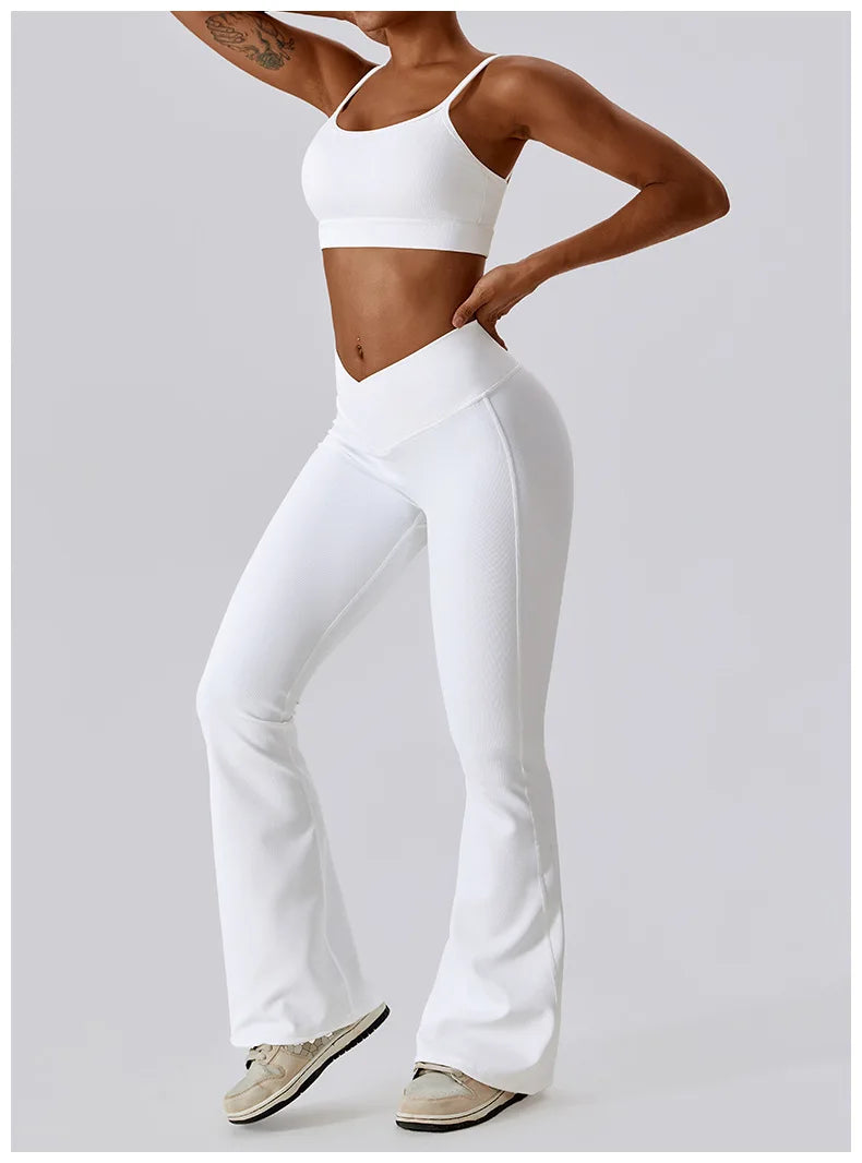 2PCS Seamless Yoga Set Gym Clothes Sportswear Yoga Suits For Women Fitness Rib Tracksuits Sports Bra Gym Leggings Sports Suits