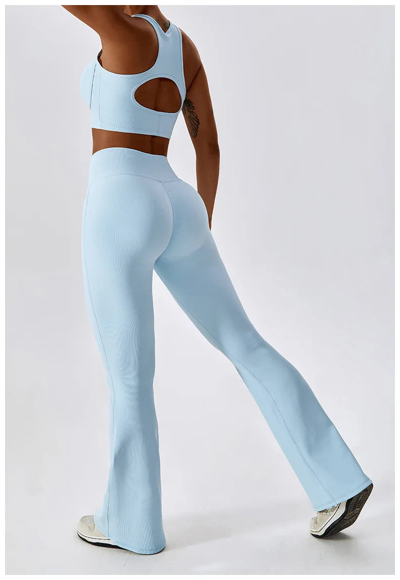 2PCS Seamless Yoga Set Gym Clothes Sportswear Yoga Suits For Women Fitness Rib Tracksuits Sports Bra Gym Leggings Sports Suits