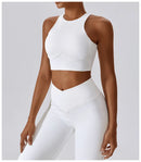 2PCS Seamless Yoga Set Gym Clothes Sportswear Yoga Suits For Women Fitness Rib Tracksuits Sports Bra Gym Leggings Sports Suits