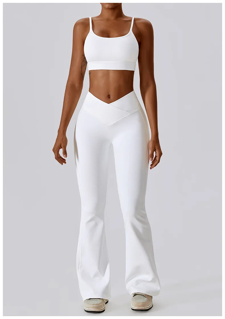 2PCS Seamless Yoga Set Gym Clothes Sportswear Yoga Suits For Women Fitness Rib Tracksuits Sports Bra Gym Leggings Sports Suits