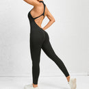 New Zip Up Rompers Scrunch Butt Yoga Sets Sleeveless pants Jumpsuit for Women Fitness Gym Clothing Workout Open Back Sports Suit