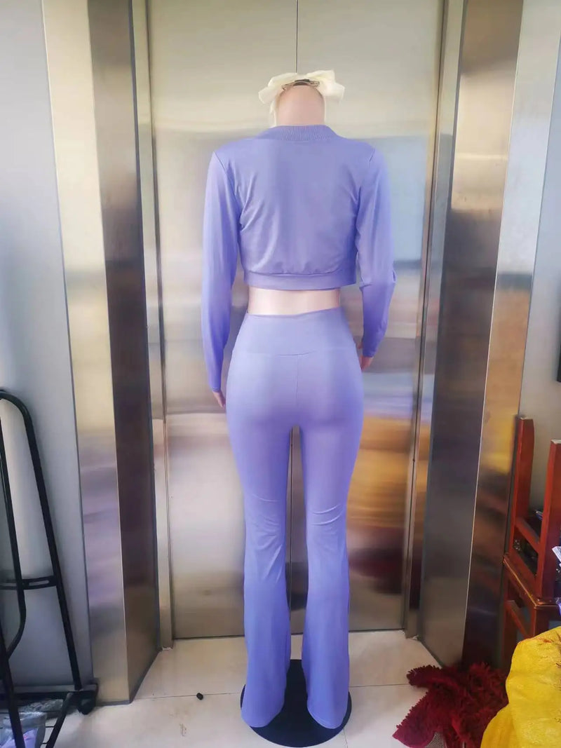 Women's Sports Suit Casual Tight Waist Solid Color Long Sleeved Top Vest Long Pants Three Piece Set Autumn