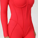 2025 Women's One-piece Yoga Jumpsuit leggings Zipper Nylon Long-sleeved Sexy Backless Slim Fit Sports Outfit with chest pad