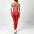 Pad Cross Back Women 2025 Lycra Fitness Gym One Piece Jumpsuit Leggings Workout Pant Female Shorts Active Wear Sport Outfit Suit
