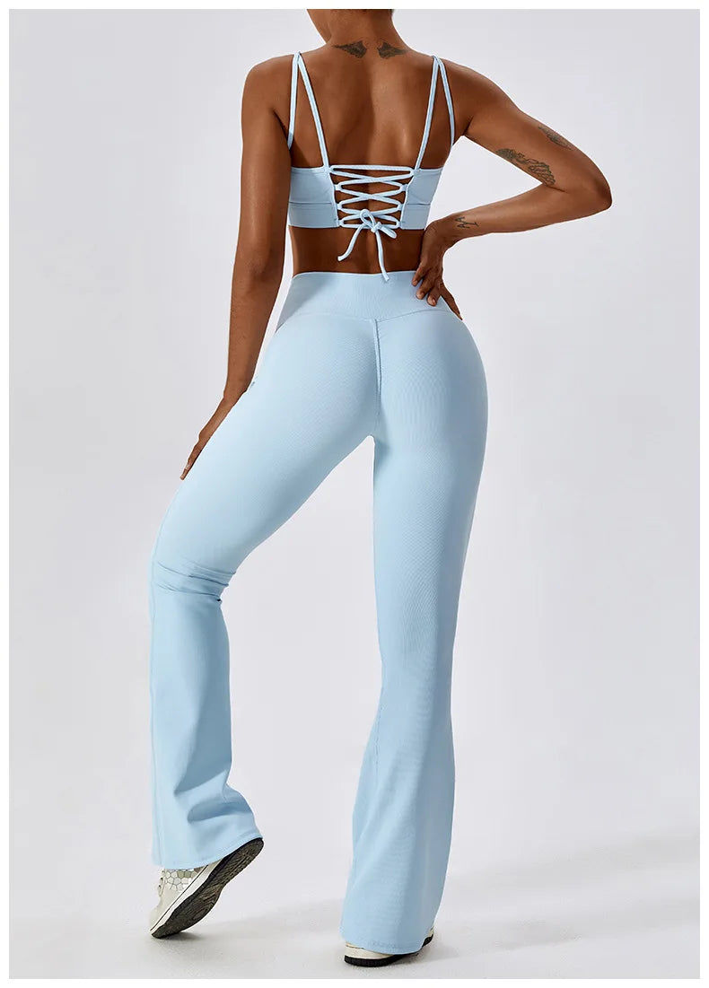 2PCS Seamless Yoga Set Gym Clothes Sportswear Yoga Suits For Women Fitness Rib Tracksuits Sports Bra Gym Leggings Sports Suits