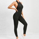 New Zip Up Rompers Scrunch Butt Yoga Sets Sleeveless pants Jumpsuit for Women Fitness Gym Clothing Workout Open Back Sports Suit