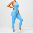 New Zip Up Rompers Scrunch Butt Yoga Sets Sleeveless pants Jumpsuit for Women Fitness Gym Clothing Workout Open Back Sports Suit
