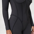 2025 Women's One-piece Yoga Jumpsuit leggings Zipper Nylon Long-sleeved Sexy Backless Slim Fit Sports Outfit with chest pad