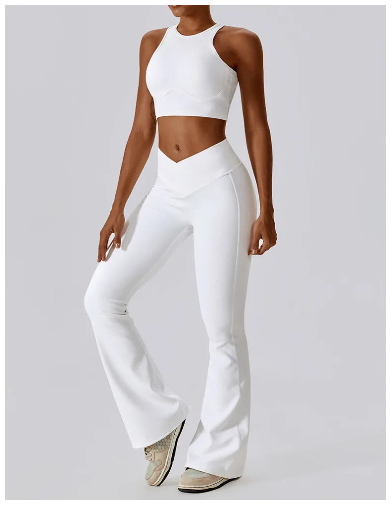 2PCS Seamless Yoga Set Gym Clothes Sportswear Yoga Suits For Women Fitness Rib Tracksuits Sports Bra Gym Leggings Sports Suits