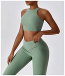 2PCS Seamless Yoga Set Gym Clothes Sportswear Yoga Suits For Women Fitness Rib Tracksuits Sports Bra Gym Leggings Sports Suits