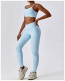 2PCS Seamless Yoga Set Gym Clothes Sportswear Yoga Suits For Women Fitness Rib Tracksuits Sports Bra Gym Leggings Sports Suits